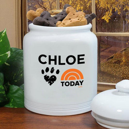 TODAY Personalized Paw Print Dog Treat Jar-1