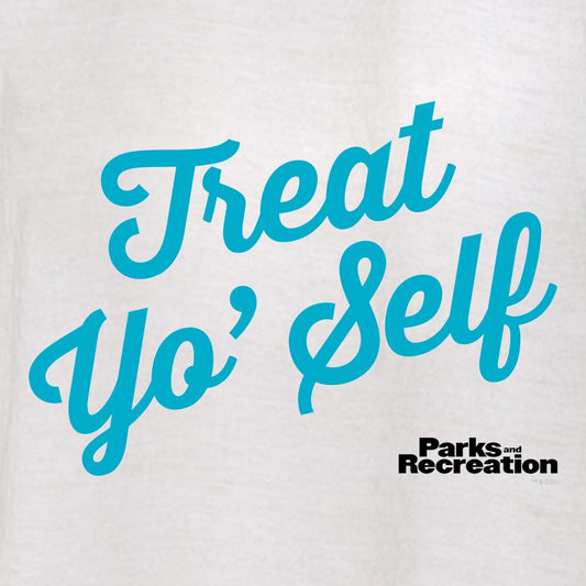 Parks and Recreation Treat Yo Self Women's Relaxed V-Neck T-Shirt-1