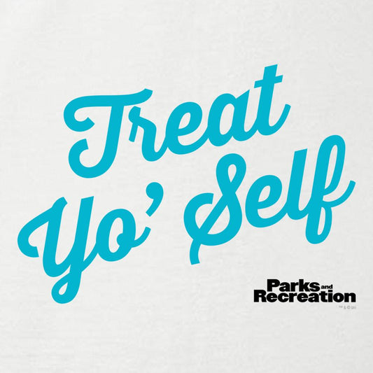 Parks and Recreation Treat Yo Self Women's Relaxed Scoop Neck T-Shirt-1