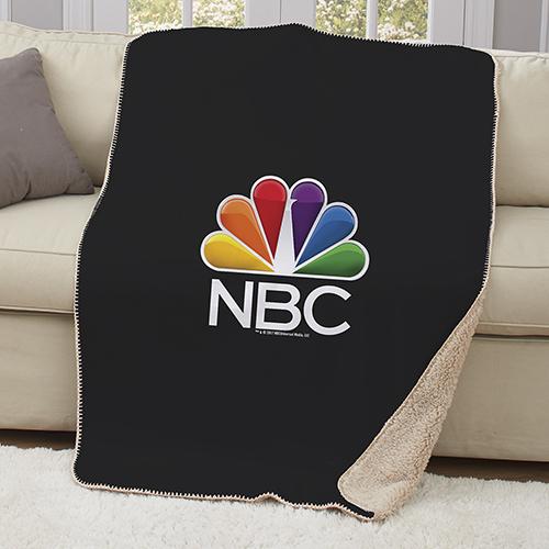 NBC Logo Sherpa Throw Blanket-0