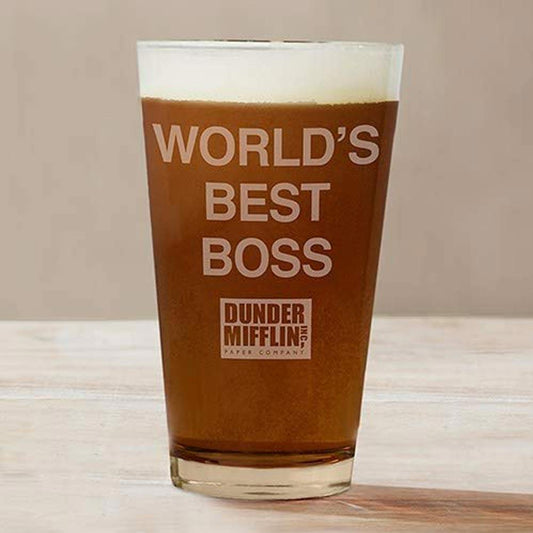 The Office World’s Best Boss Dunder Mifflin Pint Glass-0