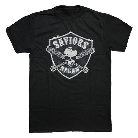 The Walking Dead Saviors Faux Patch Adult T-Shirt-0