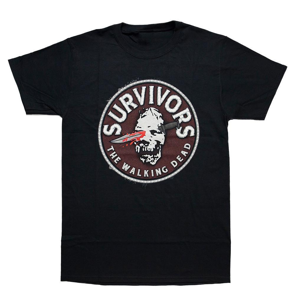 The Walking Dead Survivors Faux Patch Adult T-Shirt