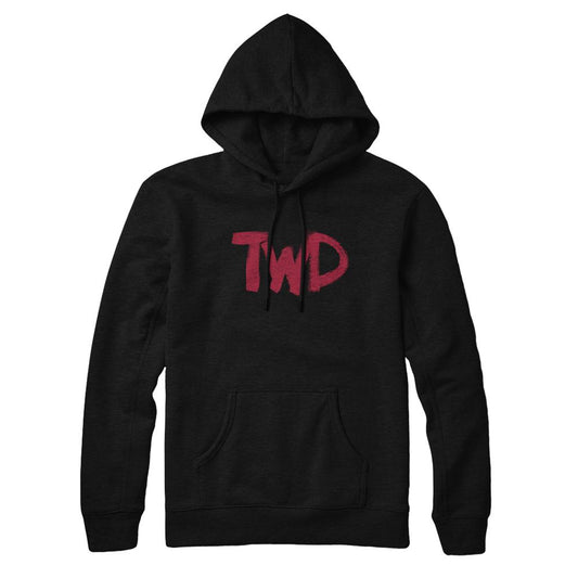 Daryl, Michonne, and Carol Black Hoodie Featuring Red Moon and TWD Logo-1