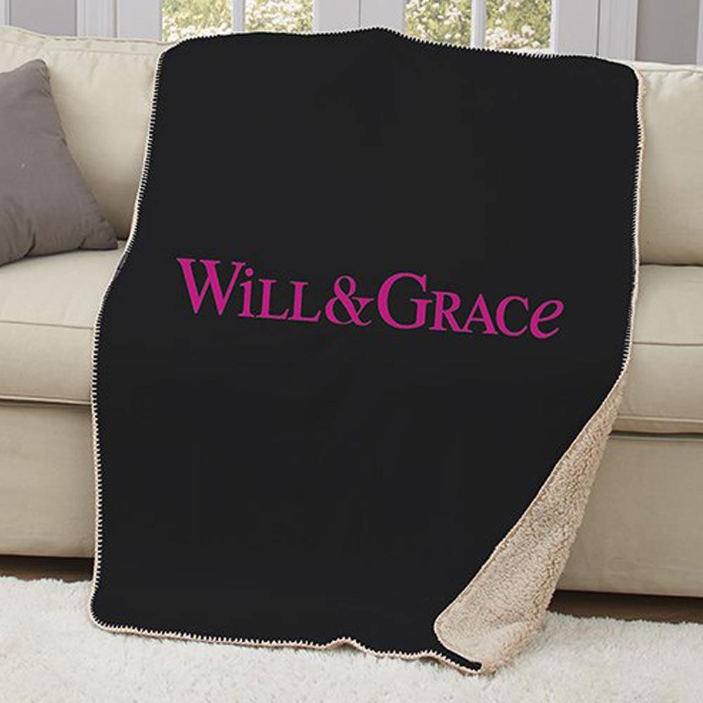 Will & Grace Logo Sherpa Throw Blanket